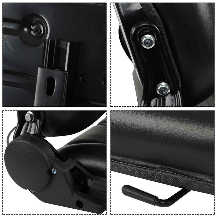 DURAFORCE Back Universal Forklift Seat Fold Down Tractor Seat With Adjustable Angle