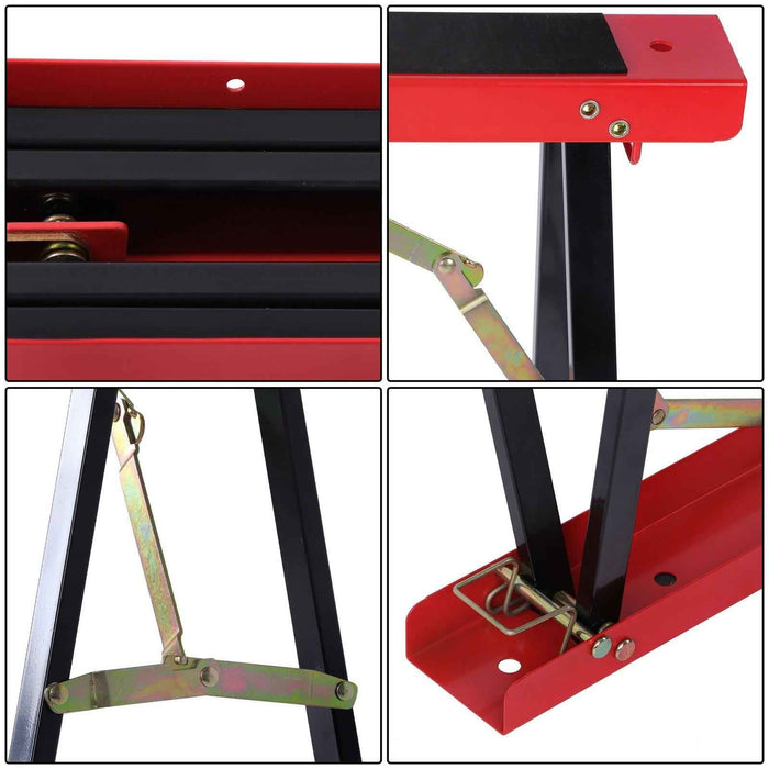 DURAFORCE 2 Pack Portable, Folding Saw Horses 440 lbs Weight Capacity Folding Legs