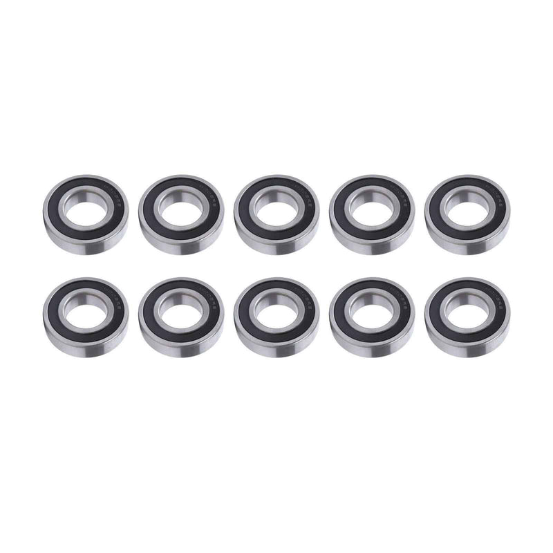 DURAFORCE 10× 6206-2RS 30mm Inner Dia 62mm OD 16mm Pre-Lubricated Deep Groove Ball Bearing