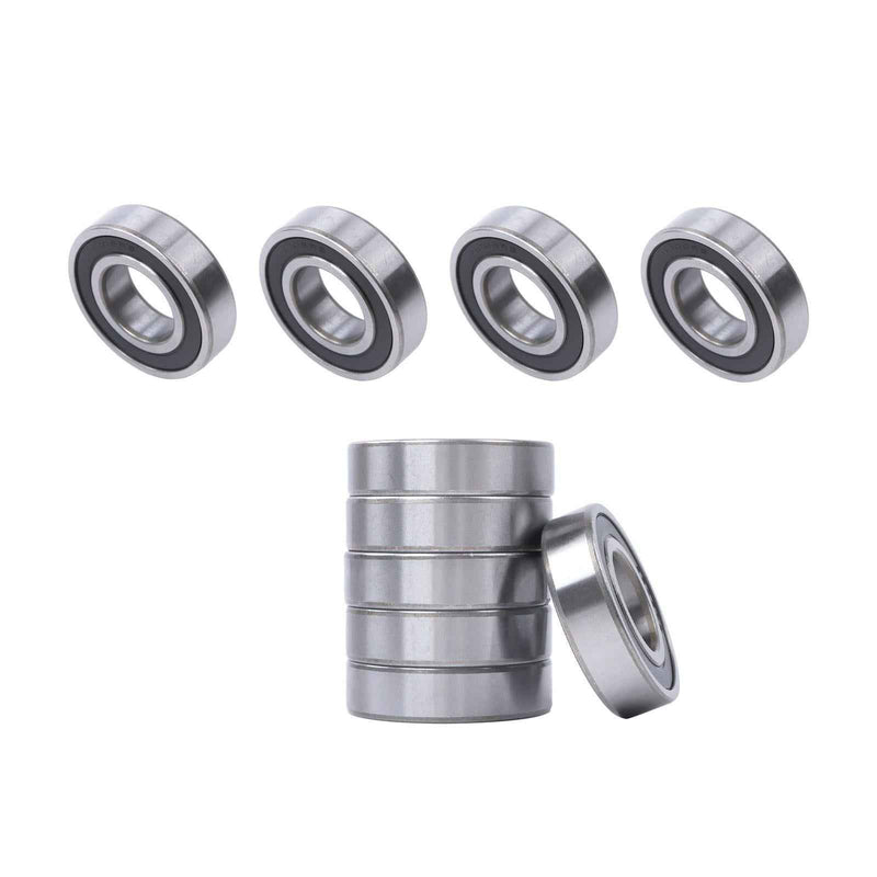DURAFORCE 10× 6206-2RS 30mm Inner Dia 62mm OD 16mm Pre-Lubricated Deep Groove Ball Bearing