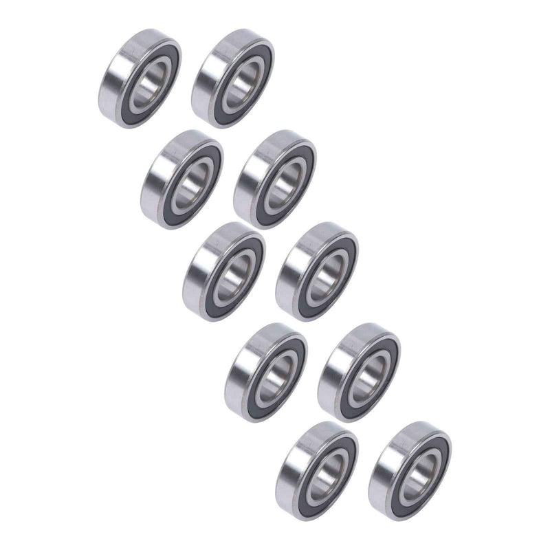 DURAFORCE 10× 6206-2RS 30mm Inner Dia 62mm OD 16mm Pre-Lubricated Deep Groove Ball Bearing