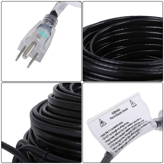 DURAFORCE 140 Feet 120V Self-Regulat Pipe Heating Cable Roof De-icing Heat Cable 8W/FT