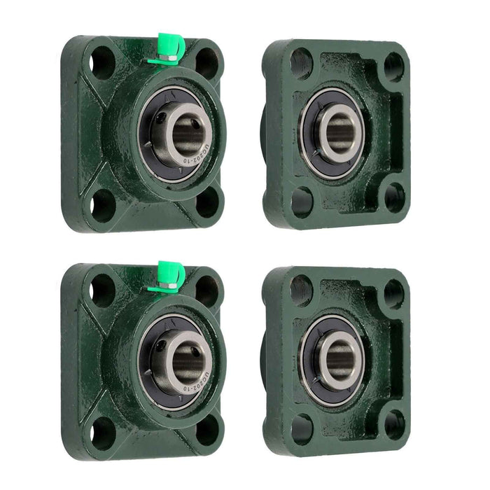 DURAFORCE New 4 Pack UCF202-10 4 Bolt Solid Base Pillow Block Flange Bearing 5/8" Bore