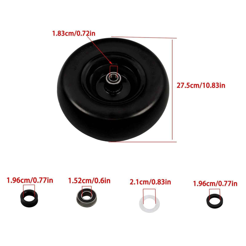 DURAFORCE 2 Pcs Black 11x4.00-5 Tire & Wheel Zero Turn For Lawn Mower 3/4" Axle Hole