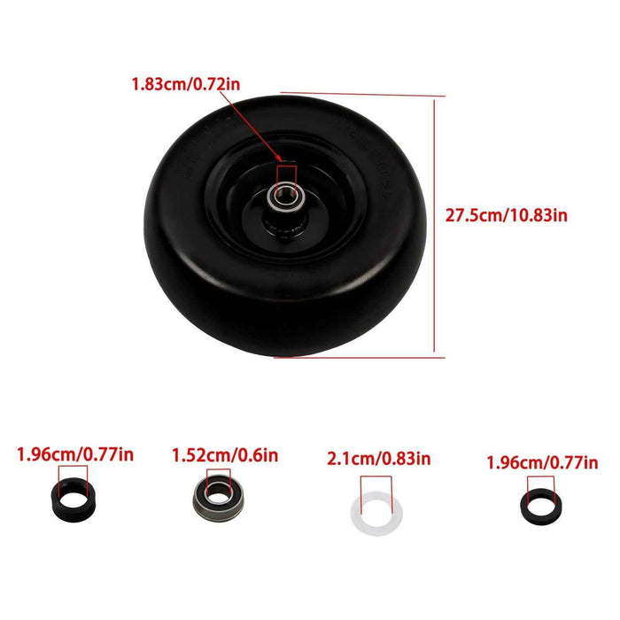 DURAFORCE 2 Pcs Black 11x4.00-5 Tire & Wheel Zero Turn For Lawn Mower 3/4" Axle Hole