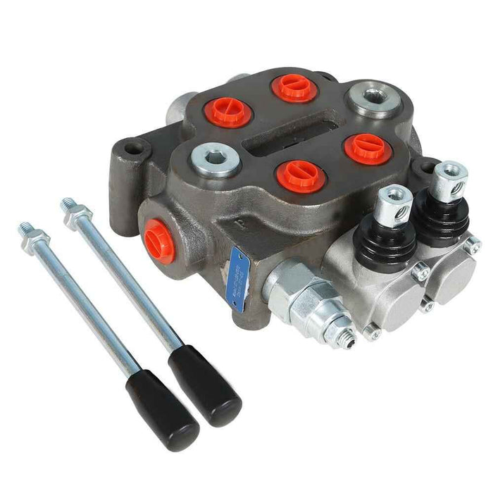 DURAFORCE 2Spool 25GPM Hydraulic Directional Control Valve w/ Conversion Plug Tractor BSPP