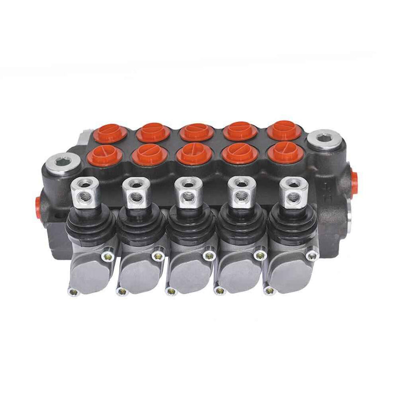 DURAFORCE Double Acting 11 GPM, SAE Ports 5 Spool Hydraulic Monoblock Control Valve