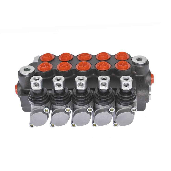 DURAFORCE Double Acting 11 GPM, SAE Ports 5 Spool Hydraulic Monoblock Control Valve