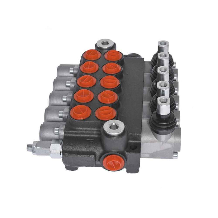 DURAFORCE Double Acting 11 GPM, SAE Ports 5 Spool Hydraulic Monoblock Control Valve