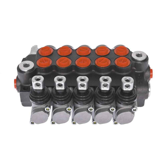DURAFORCE Double Acting 11 GPM, SAE Ports 5 Spool Hydraulic Monoblock Control Valve