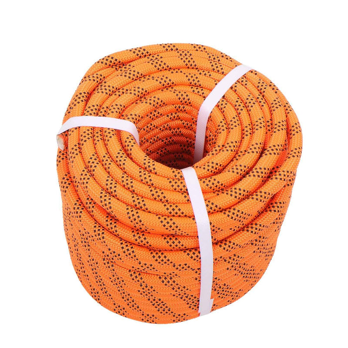 DURAFORCE Orange & Black Polyester Braided Camping Rope 1/2In × 150FT 48 Strand 6500Lbs