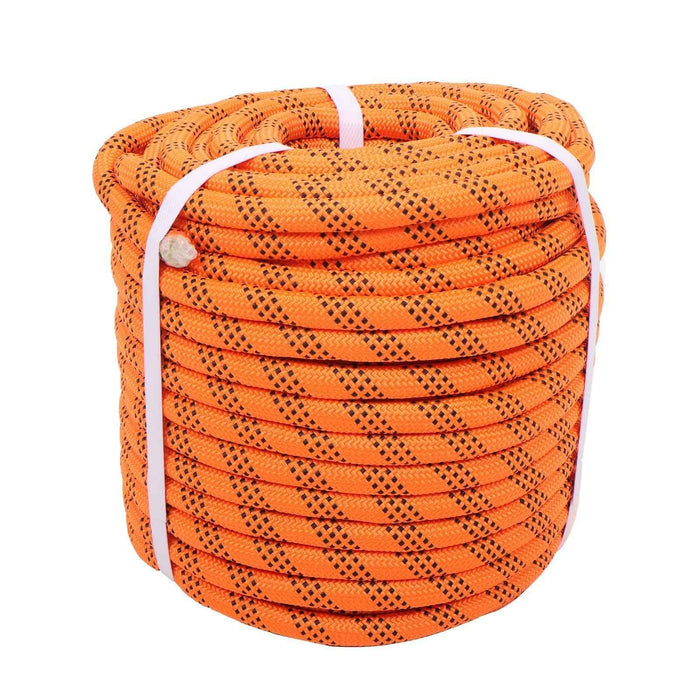 DURAFORCE Orange & Black Polyester Braided Camping Rope 1/2In × 150FT 48 Strand 6500Lbs