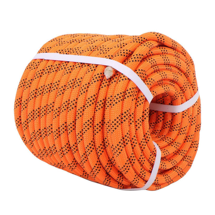 DURAFORCE Orange & Black Polyester Braided Camping Rope 1/2In × 150FT 48 Strand 6500Lbs
