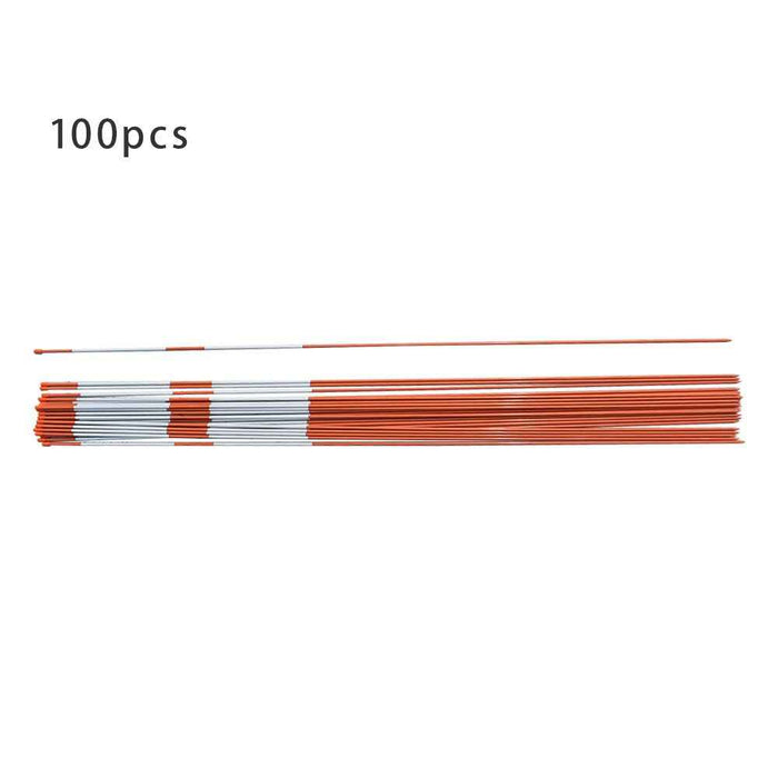 DURAFORCE 100 Pack Driveway Markers Snow Stakes 5/16" Diameter Orange Reflective Markers