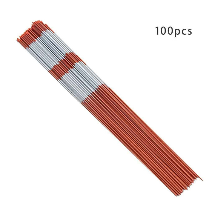 DURAFORCE 100 Pack Driveway Markers Snow Stakes 5/16" Diameter Orange Reflective Markers