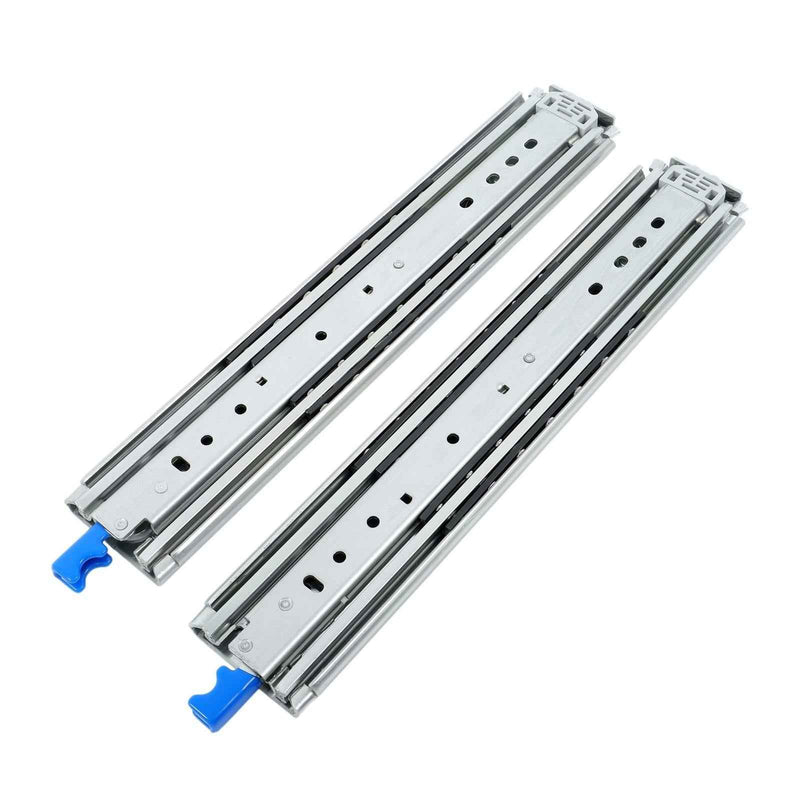 DURAFORCE 1 Pair Locking Drawer Slides 16 Inch Lock & Full Extension 500 lbs Load Capacity