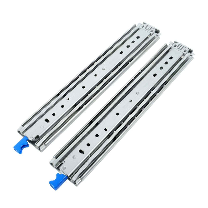 DURAFORCE 1 Pair Locking Drawer Slides 16 Inch Lock & Full Extension 500 lbs Load Capacity