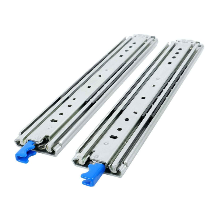 DURAFORCE 1 Pair Locking Drawer Slides 16 Inch Lock & Full Extension 500 lbs Load Capacity