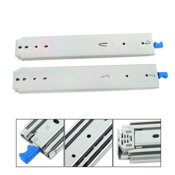 DURAFORCE 1 Pair Locking Drawer Slides 16 Inch Lock & Full Extension 500 lbs Load Capacity