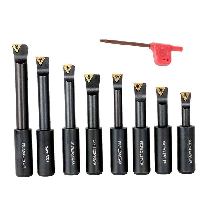 DURAFORCE New 8× 3/4" Shank Indexable Boring Bars 90 Degree Round Shank Boring Bars