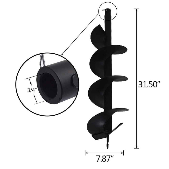 DURAFORCE 8" Earth Auger Drill Bits For Gas Powered Post Fence Hole Digger Cast Steel