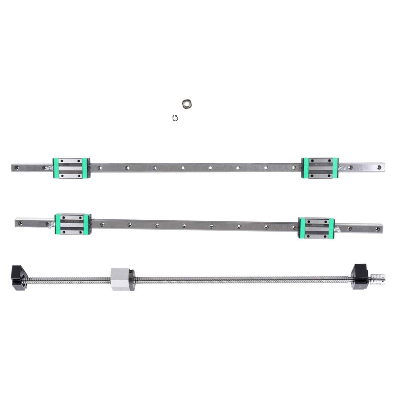 DURAFORCE New 2PCS Linear Guide Rail HGR20-800mm + SFU1605-800mm Ballscrew w/ BF12 Kit