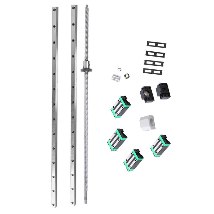 DURAFORCE New 2PCS Linear Guide Rail HGR20-800mm + SFU1605-800mm Ballscrew w/ BF12 Kit