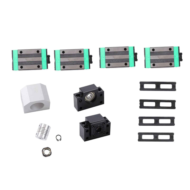 DURAFORCE New 2PCS Linear Guide Rail HGR20-800mm + SFU1605-800mm Ballscrew w/ BF12 Kit