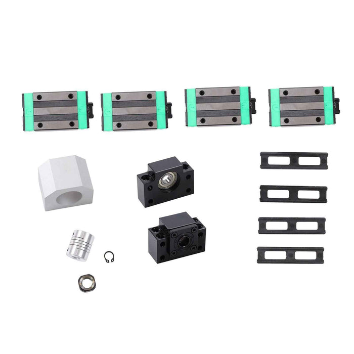 DURAFORCE New 2PCS Linear Guide Rail HGR20-800mm + SFU1605-800mm Ballscrew w/ BF12 Kit