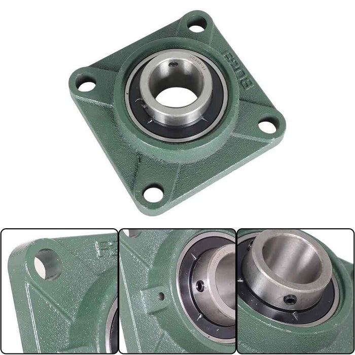 DURAFORCE 10 Pack 1-1/2" Bore UCF208-24 Pillow Block Flange Bearing 4 Bolt Solid Base