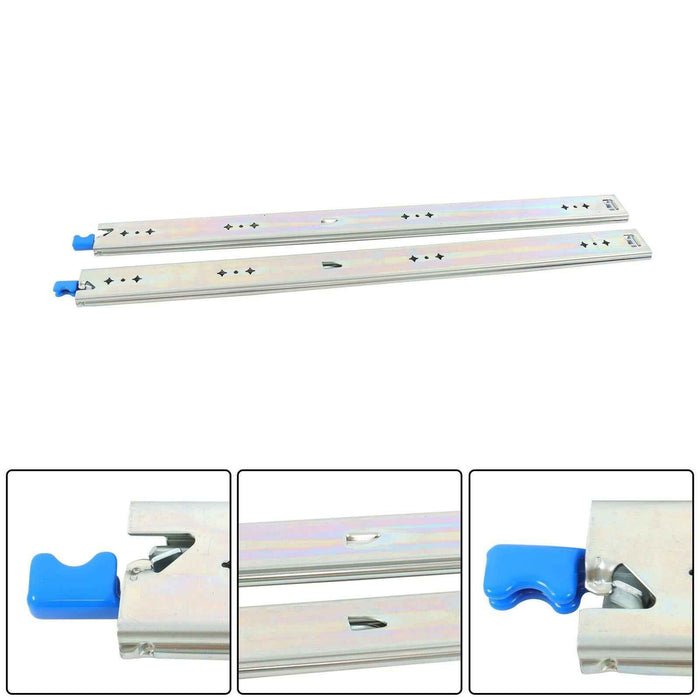 DURAFORCE 1 Pair Locking Drawer Slides 28 Inch Lock & Full Extension 250 lbs Load Capacity