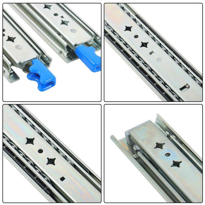 DURAFORCE 1 Pair Locking Drawer Slides 28 Inch Lock & Full Extension 250 lbs Load Capacity