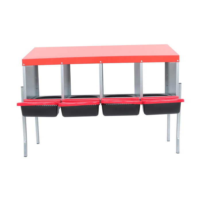 DURAFORCE Easy To Install Chicken Nesting Boxes 4 Hole Chicken Egg Laying Box W/ Perch