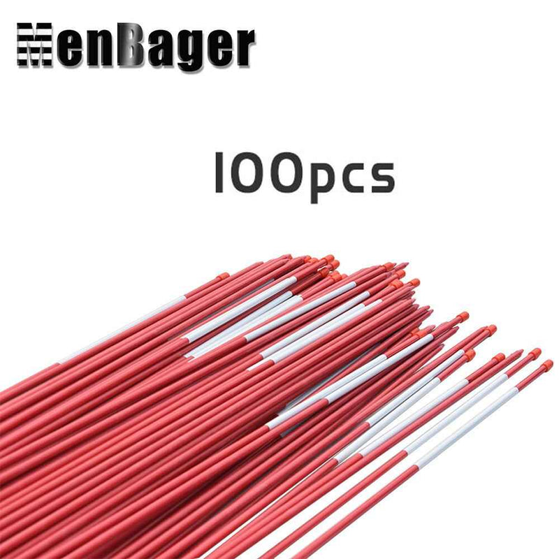 DURAFORCE Driveway Markers Snow Stakes 100 Pack of 48 Inch Long Red Reflective Markers