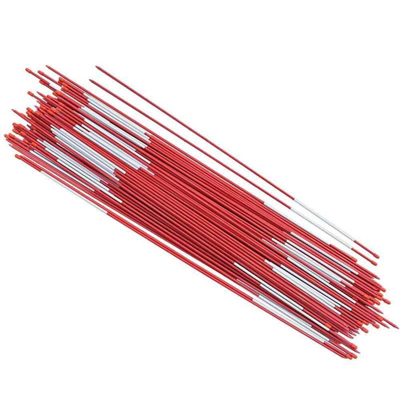 DURAFORCE Driveway Markers Snow Stakes 100 Pack of 48 Inch Long Red Reflective Markers