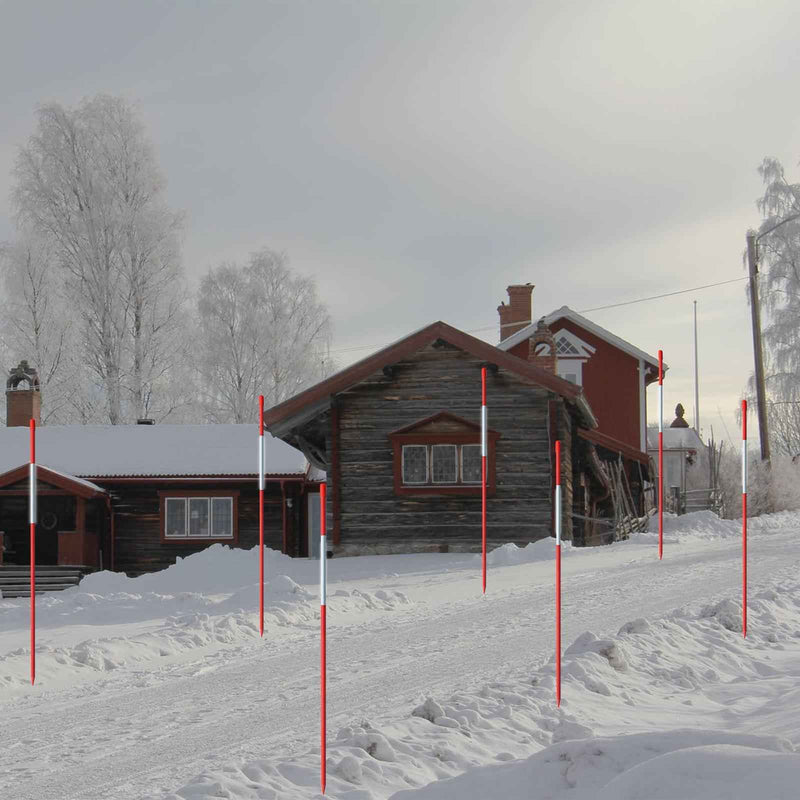 DURAFORCE Driveway Markers Snow Stakes 100 Pack of 48 Inch Long Red Reflective Markers