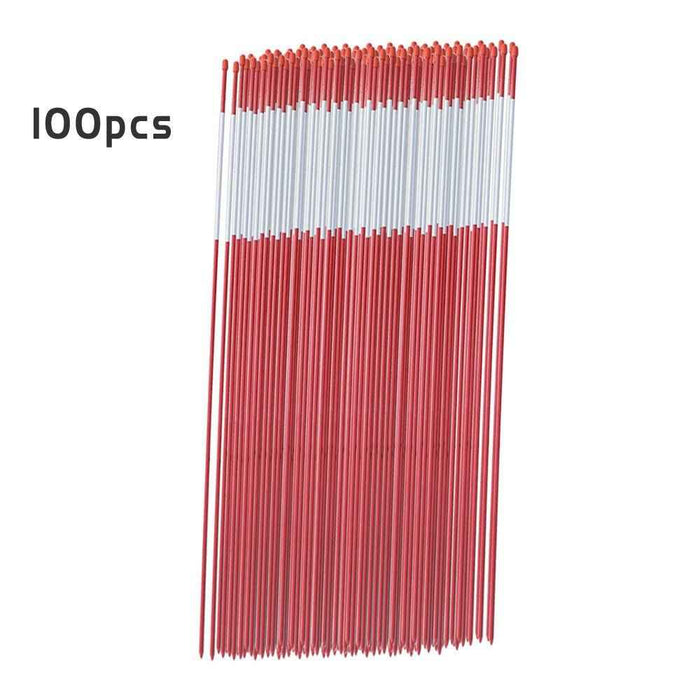 DURAFORCE Driveway Markers Snow Stakes 100 Pack of 48 Inch Long Red Reflective Markers