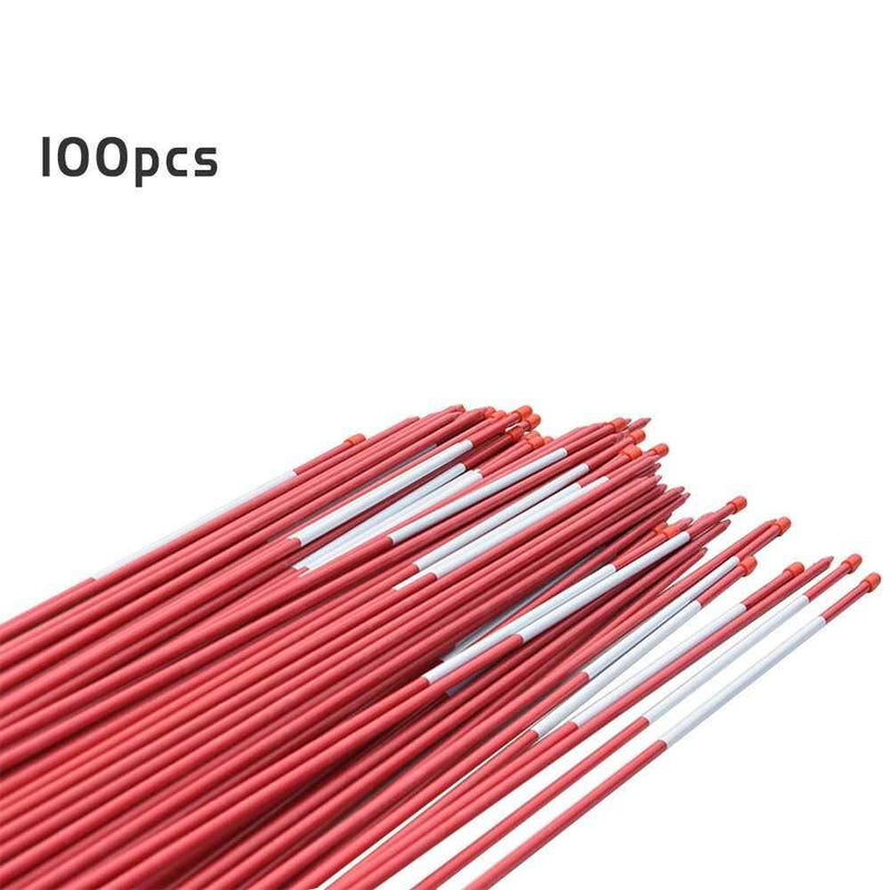 DURAFORCE Driveway Markers Snow Stakes 100 Pack of 48 Inch Long Red Reflective Markers