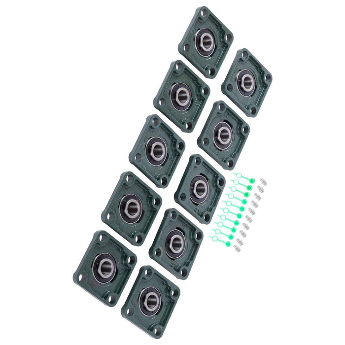 DURAFORCE New 10 Pack UCF204-12 4 Bolt Solid Base Pillow Block Flange Bearing 3/4" Bore