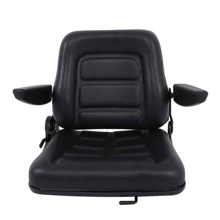 DURAFORCE Black Seat Tractors Forklift Seat Universal With Adjustable Backrest Armrest