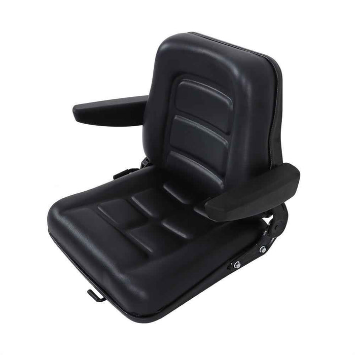 DURAFORCE Black Seat Tractors Forklift Seat Universal With Adjustable Backrest Armrest