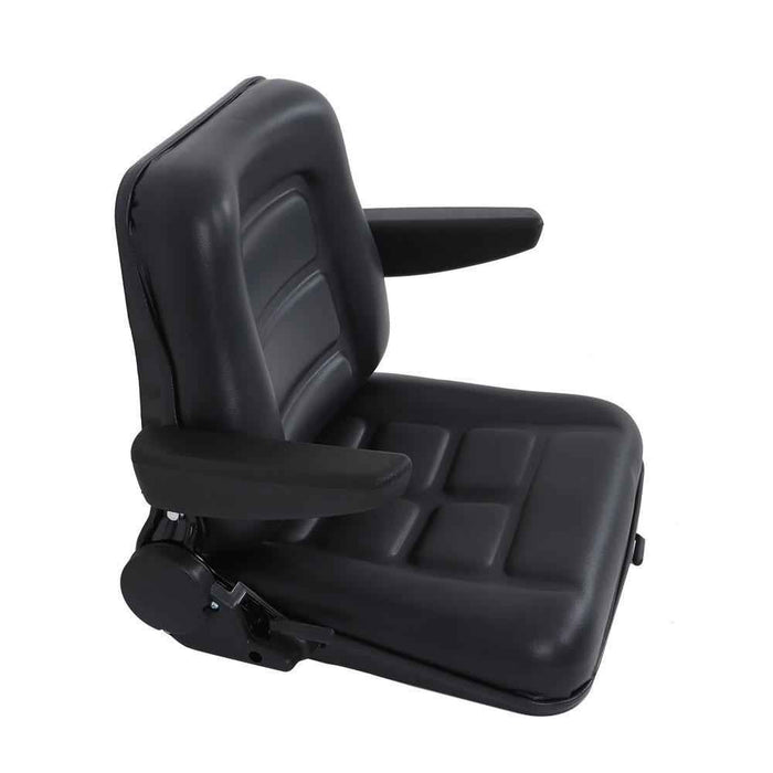 DURAFORCE Black Seat Tractors Forklift Seat Universal With Adjustable Backrest Armrest