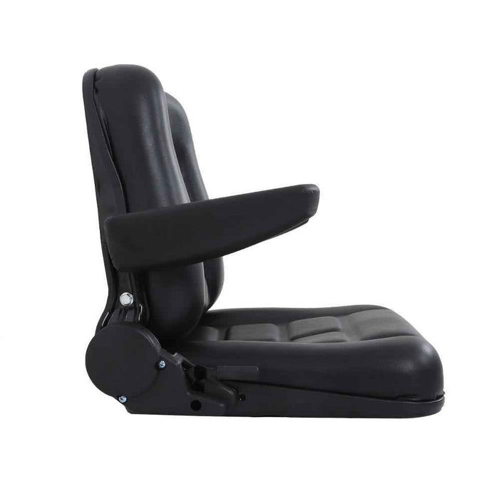 DURAFORCE Black Seat Tractors Forklift Seat Universal With Adjustable Backrest Armrest