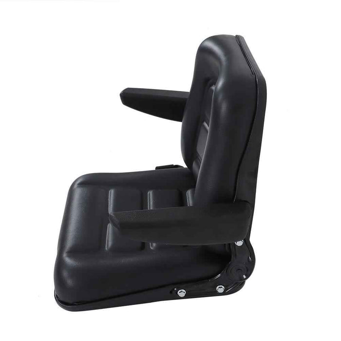 DURAFORCE Black Seat Tractors Forklift Seat Universal With Adjustable Backrest Armrest