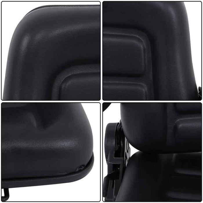 DURAFORCE Black Seat Tractors Forklift Seat Universal With Adjustable Backrest Armrest