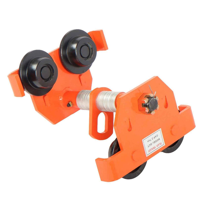 DURAFORCE Manually Trolley 2 Ton/4400LBS, Steel Push Beam Trolley, Trolley Crane 65-190mm