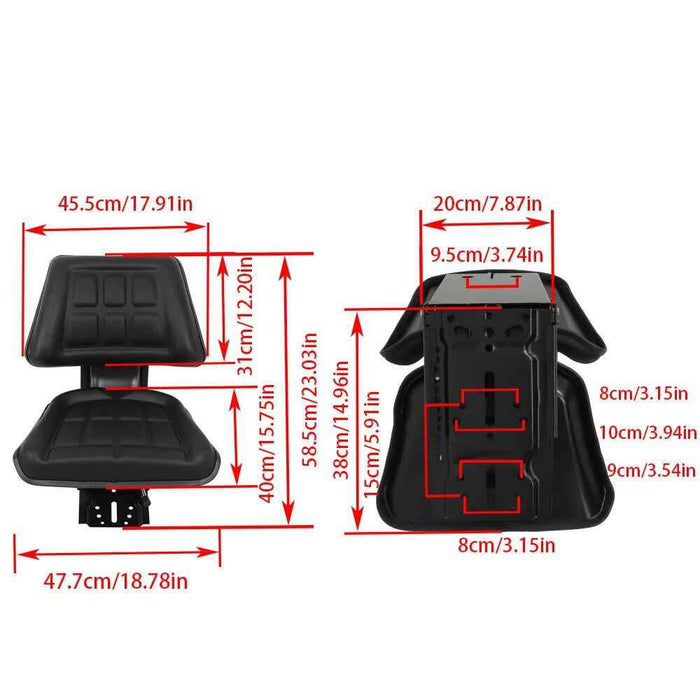 DURAFORCE Black Tractor Suspension Seat For Ford / New Holland Tractor 4000 4100 4110 4330