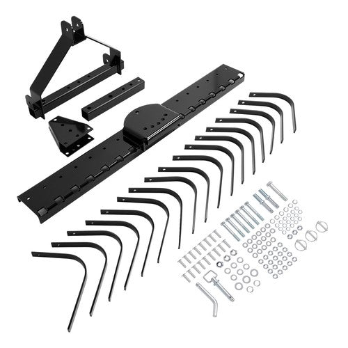 Cat 0 Tractor Hookup 3 Point Landscape Rake 50 Inch Black Grass Comb Garden Tools
