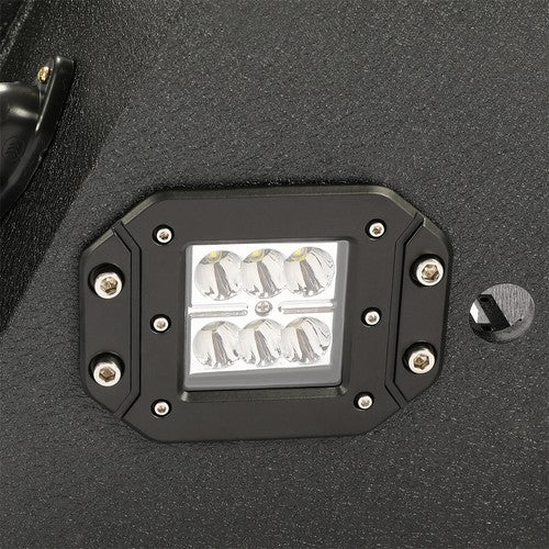 Black Steel Rear Bumper with LED Lights for 2015-2019 GMC Sierra 2500HD 3500HD