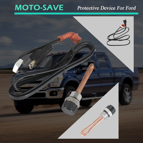 DURAFORCE For 03-10 Ford 6.4L Powerstroke Diesel Engine Block Heater Element & Cord Cable